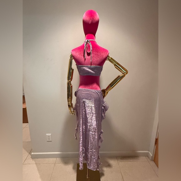 💜Sparkly lilac bra top and ruffle skirt heart 💜 - Picture 2 of 5